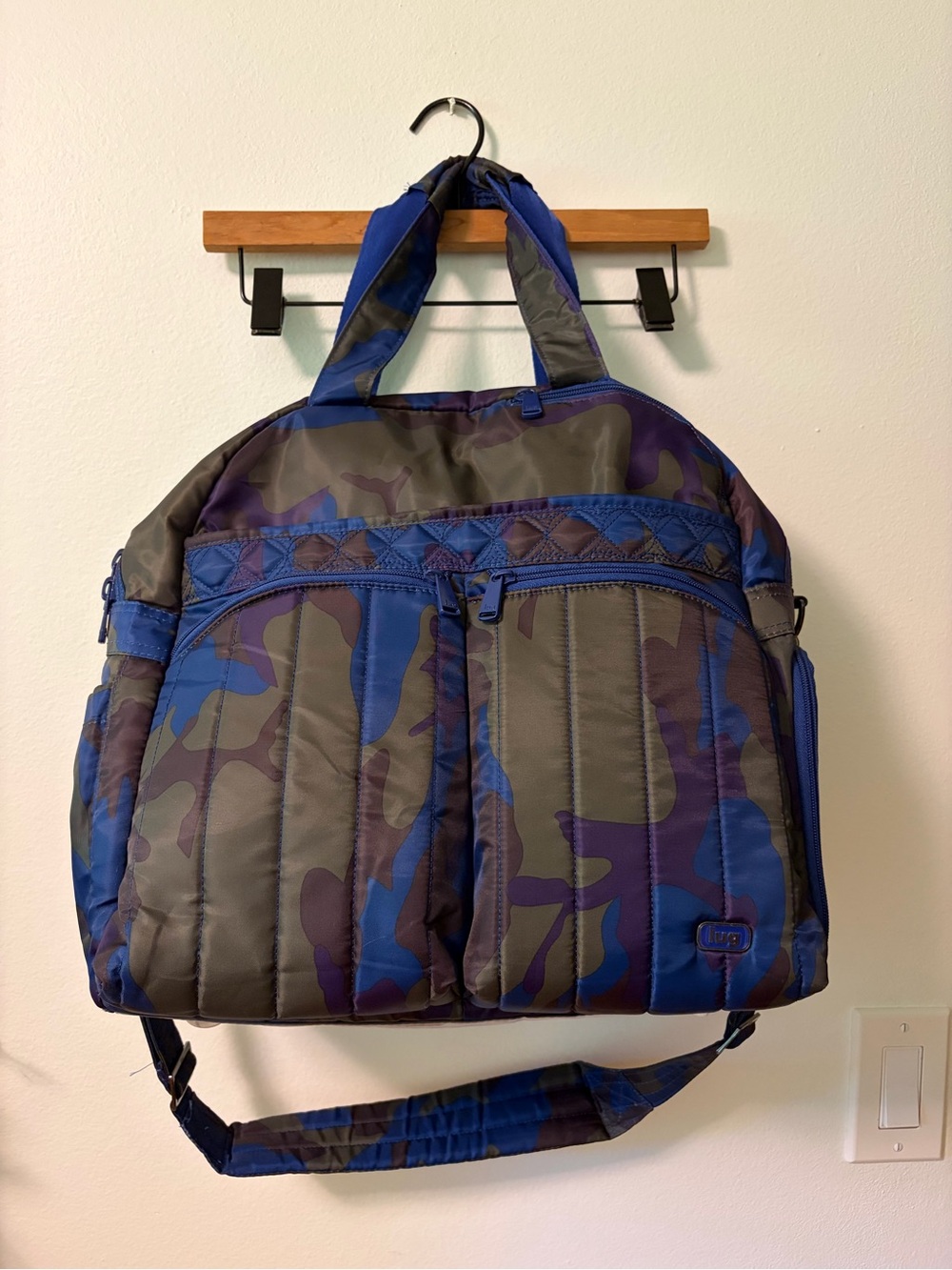 Lug Boxer Duffel Bag Blue Green Purple Camo Print